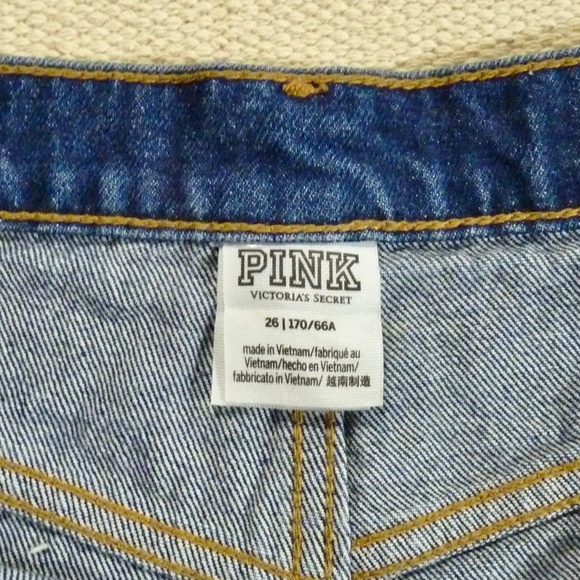 PINK Victoria's Secret Blue Denim Jean Shorts Size 26 - Picture 6 of 8